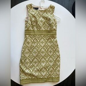 Jones New York Olive and Cream Dress